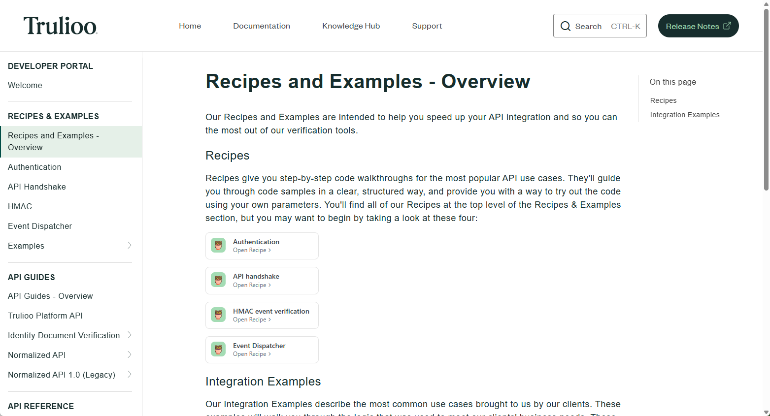 API documentation site, screenshot 3