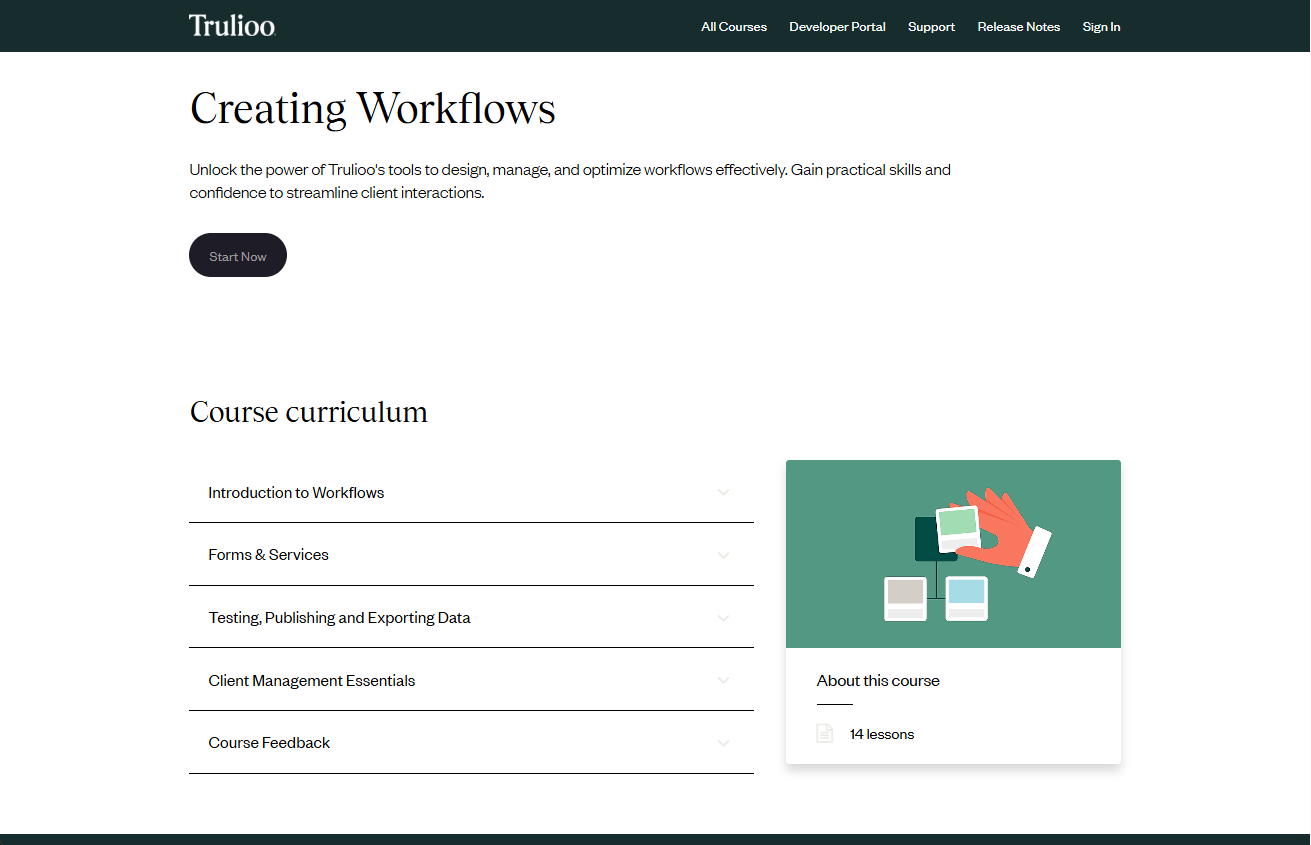 Learning management system, screenshot 2